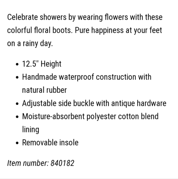 Western Chief Floral Rain Boots - Multicolor Size 7 - Picture 6 of 9